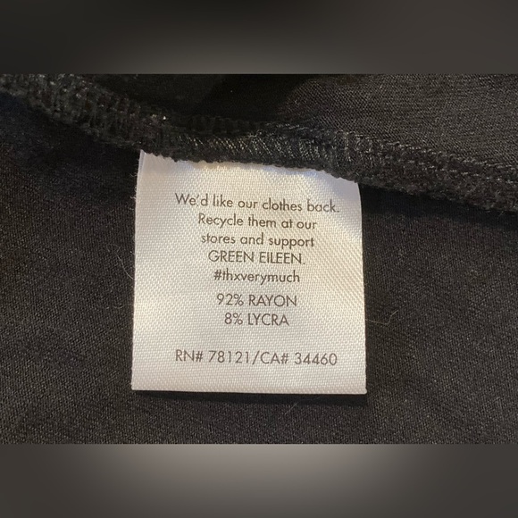 Eileen Fisher 🟣 Size Medium 3/4 Sleeve Scoop Neck Stretch Black Dress - Picture 7 of 8